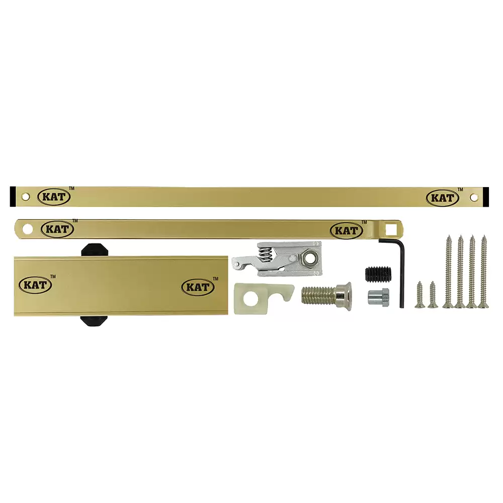 KAT KDC - 300 - 90 Palmet Hold Open Pelmet Arm Concealed Door Closer For 1400 mm Door Width - 120 Kg (Gold Finish)