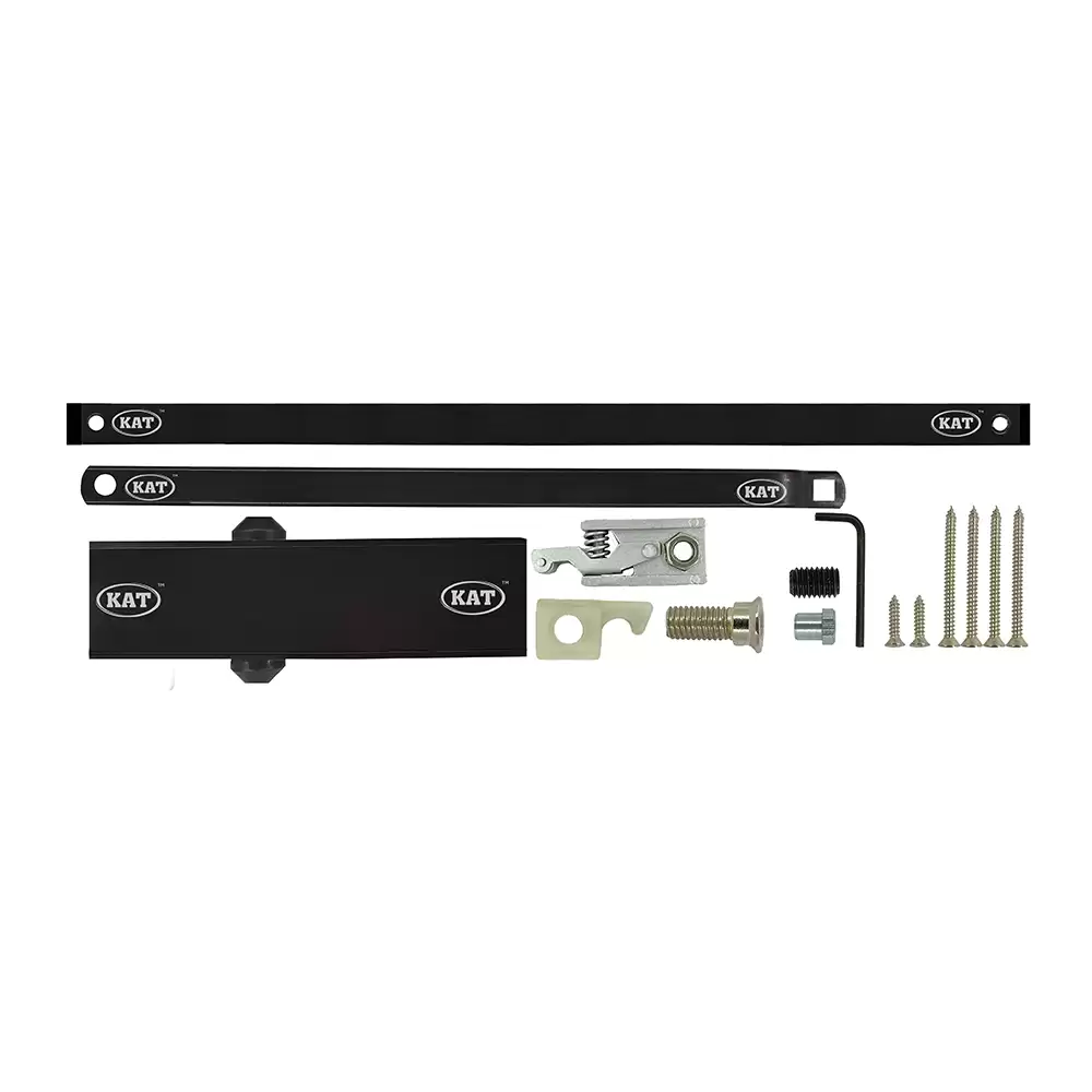 KAT KDC - 300 - 90 Palmet Hold Open Pelmet Arm Concealed Door Closer For 1400 mm Door Width - 120 Kg (Matt Black Finish)