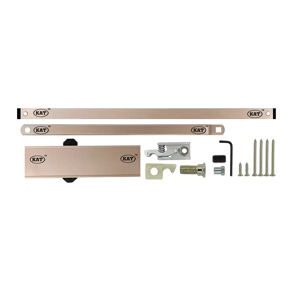 KAT KDC - 300 - 90 Palmet Hold Open Pelmet Arm Concealed Door Closer For 1400 mm Door Width - 120 Kg (Rose Gold Finish)