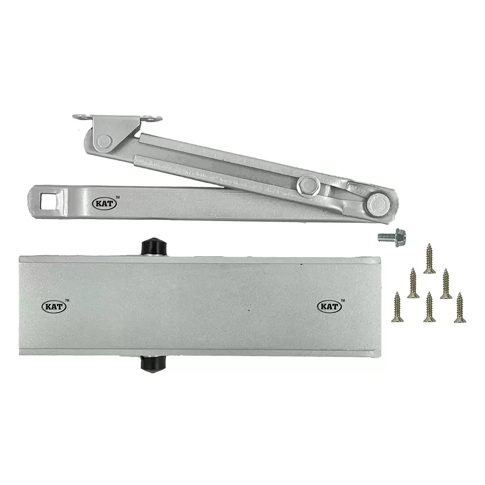 KAT KDC - 300 Palmet Regular Pelmet Arm Overhead Door Closer For 1400 mm Door Width - 120 Kg (Silver Finish)