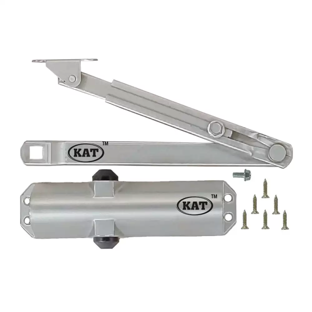 KAT KDC - 600 - Zop Heavy Duty Scissor Arm Overhead Door Closer 1400 mm Door Width -  120 Kg (Silver Finish)