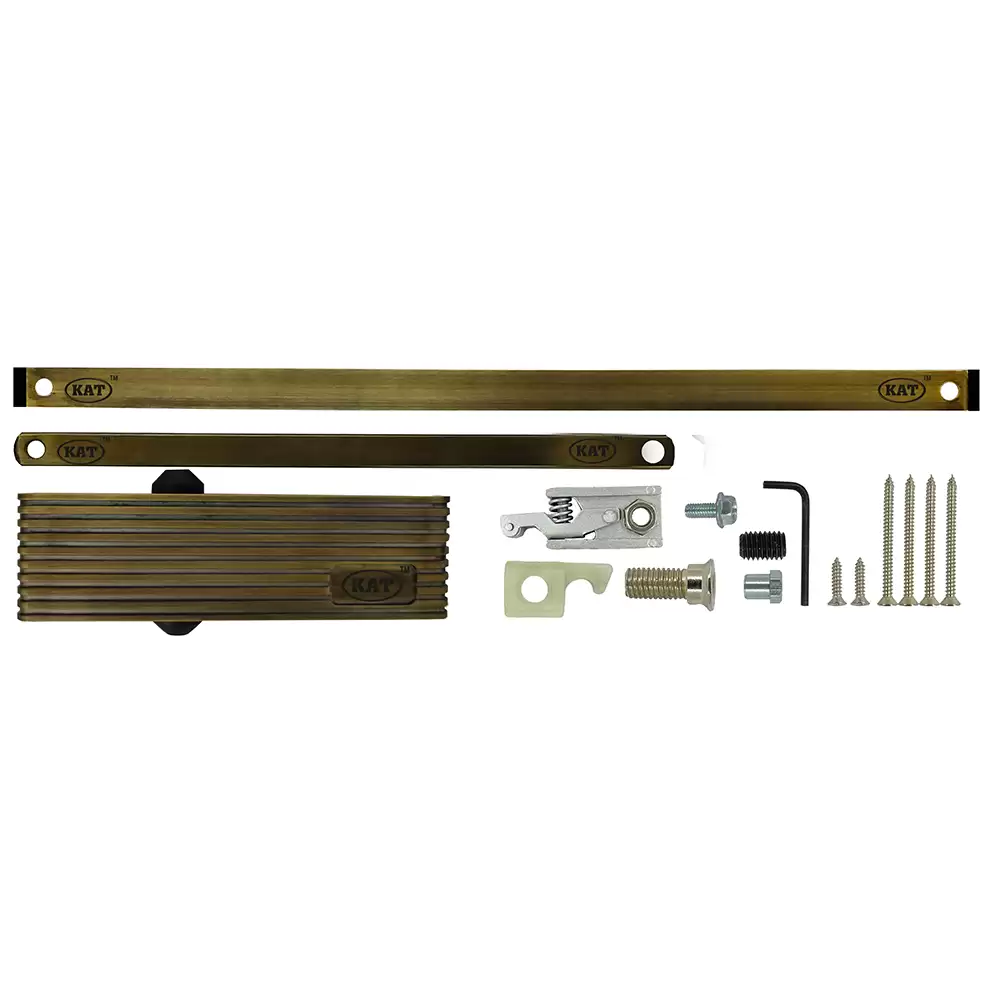 KAT KDC - 700 - 90 - Palmet Lineatedhold Open Concealed Door Closer For 1250 mm Door Width - 100 Kg (Antique Brass Finish)