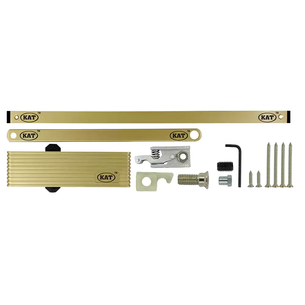 KAT KDC - 700 - 90 - Palmet Lineatedhold Open Concealed Door Closer For 1250 mm Door Width - 100 Kg (Gold Finish)