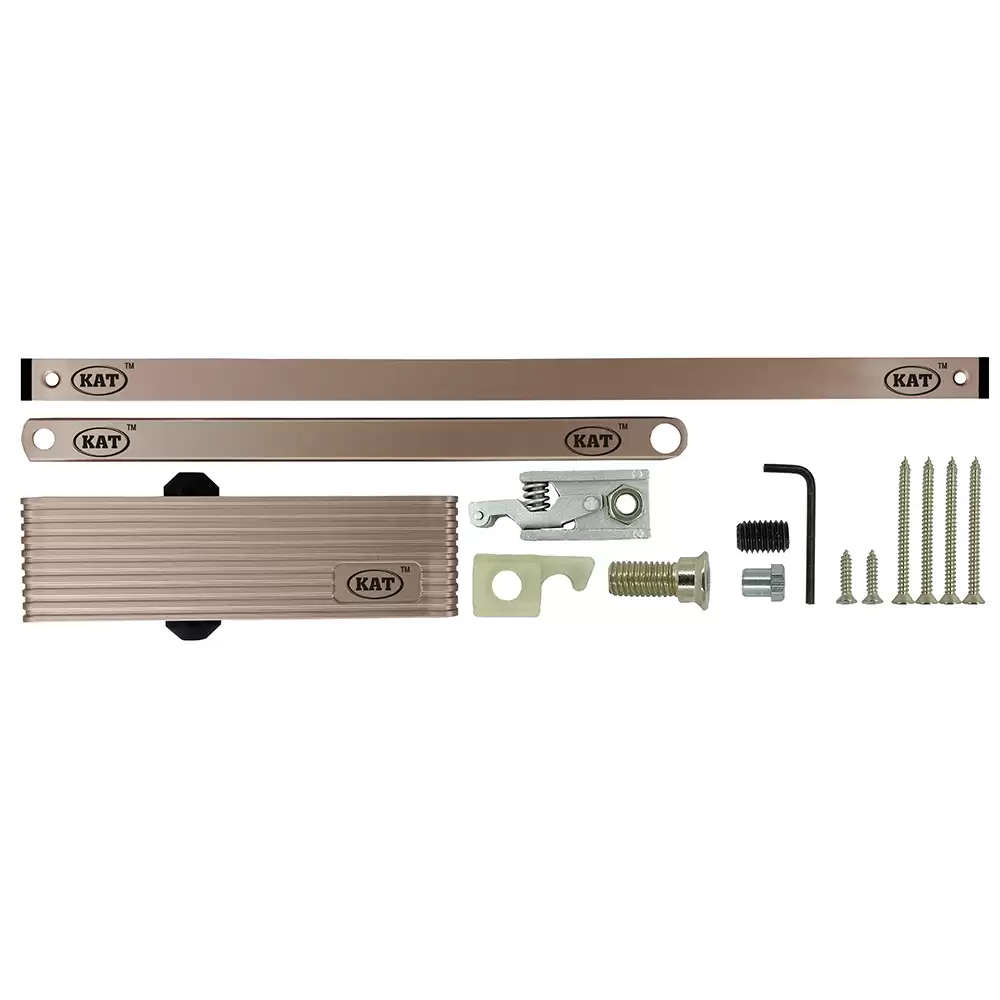 KAT KDC - 700 - 90 - Palmet Lineatedhold Open Concealed Door Closer For 1250 mm Door Width - 100 Kg (Rose Gold Finish)