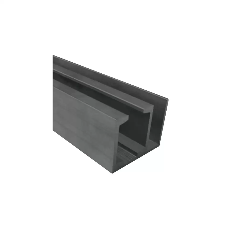 Core Aluminium Track (Door + Fixed Glass) Black Matt, Size - 13 Feet