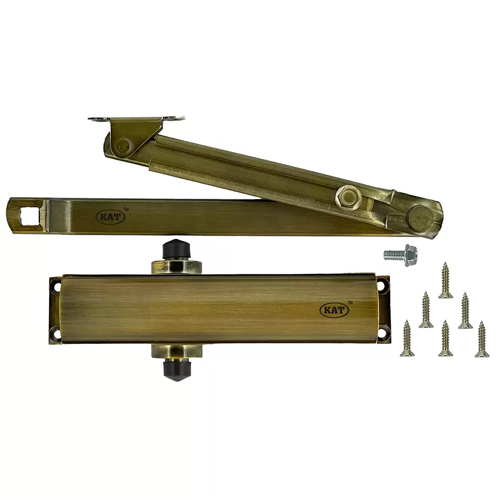 KAT KDC - ECO Scissor Arm Overhead Door Closer For 950 mm Door Width - 60 Kg (Antique Brass Finish)