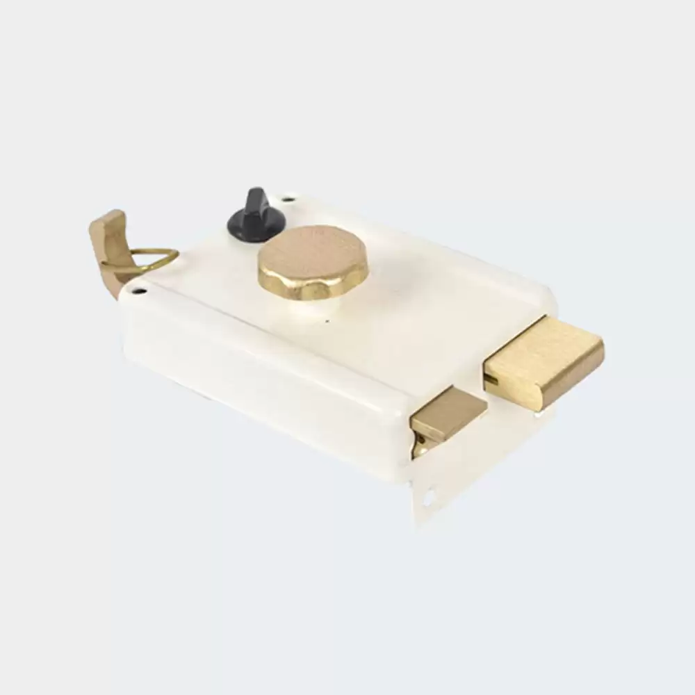 Europa 1010 Main Door Rim Lock Knob on Inside - Ivory