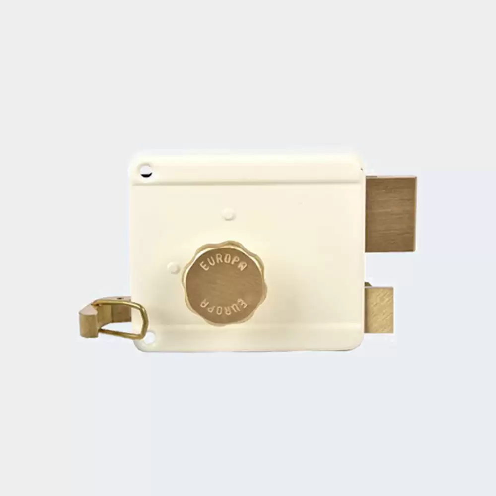 Europa 6010 Main Door Rim Lock Knob on Inside - Ivory