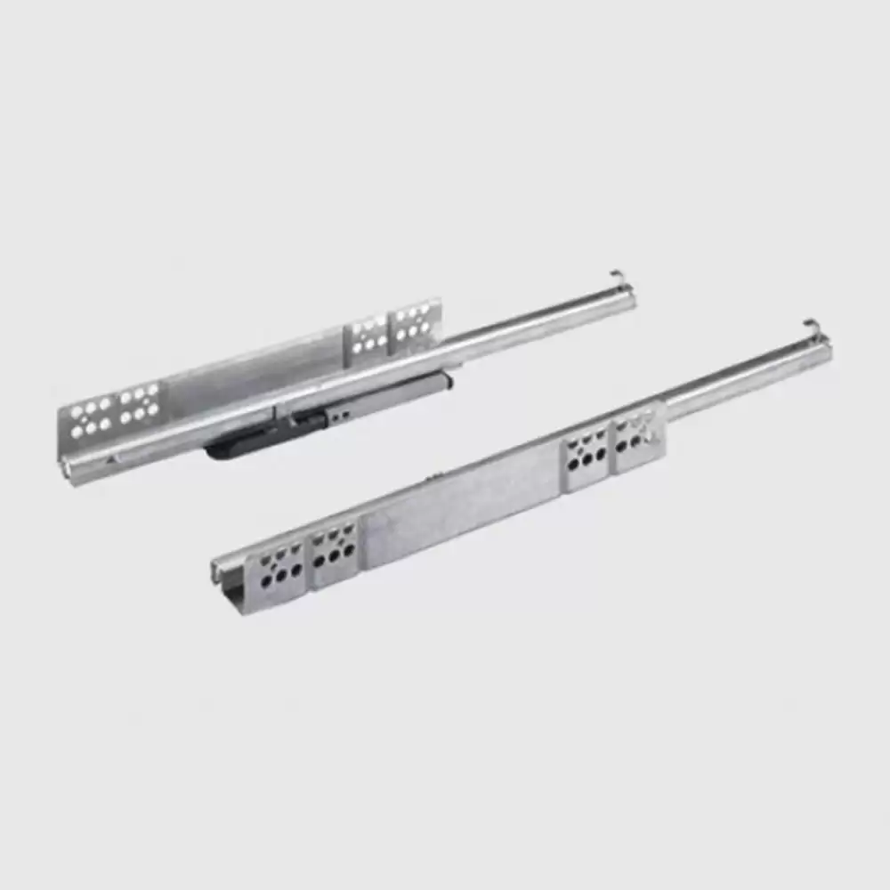 Hettich Quadro - 25 Partial Extension Soft Close Drawer Slides - 450 mm (Zinc)