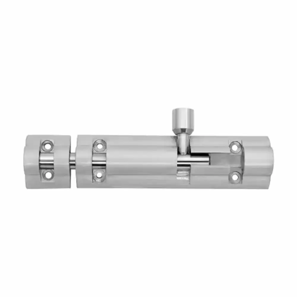 Atlantic Flower Push to Close Latch 10 Inch Tower Bolt - Stainless Steel Finish