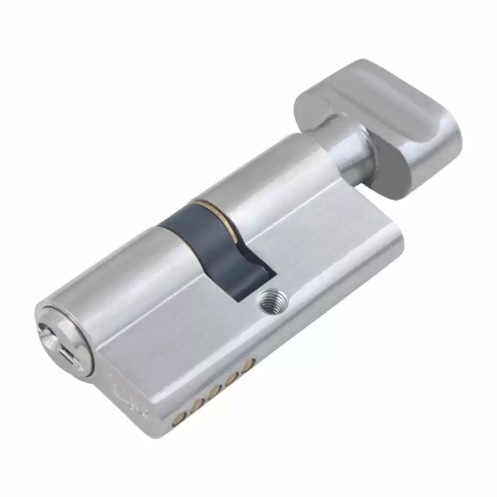 Guide Locks GL 0051-Brass Europrofile Pin Cylindrical Lock One Side Key, Regular  - 35mm (Brush Steel)