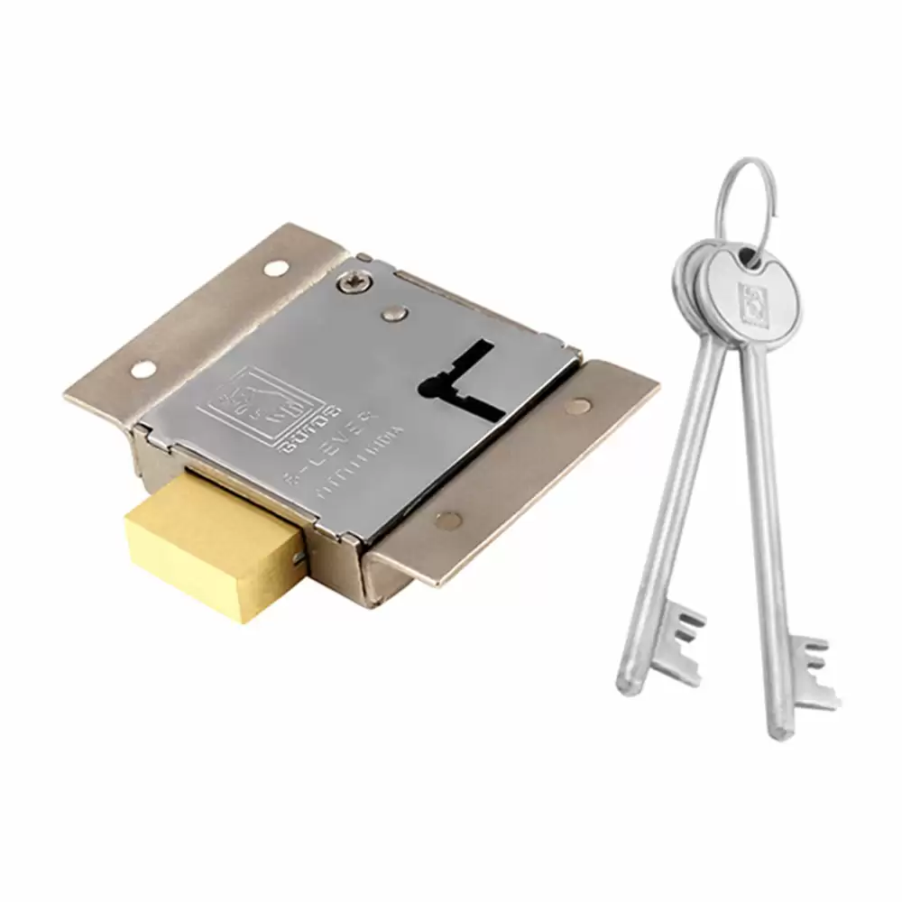 Guide Locks GL 5009-Mild Steel Electroplated Long Locker Wardrobe Lock - 80mm (Brush Steel)