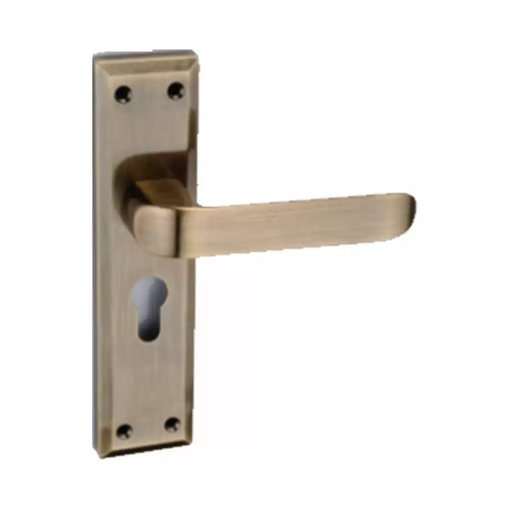 Europa MHZS623 Zinc Mortise Plate Type Door Handle - Antique Brass