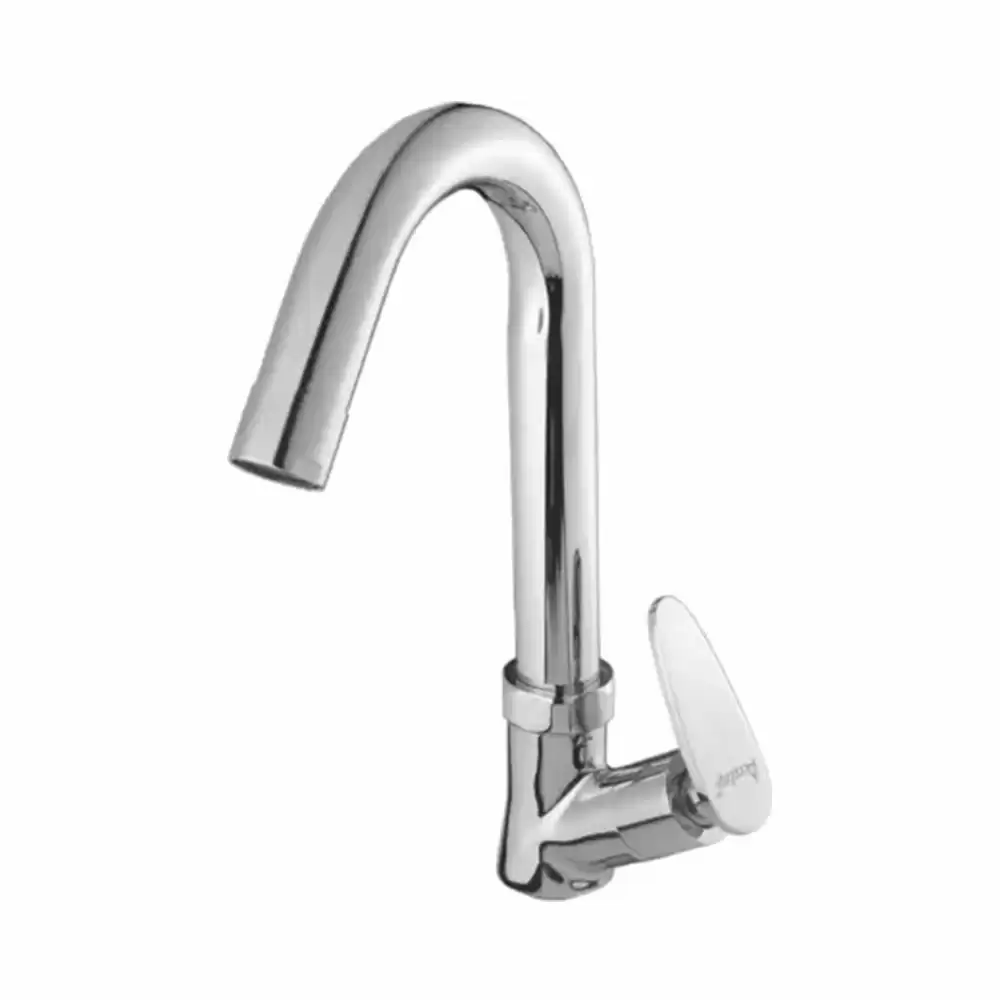 Acetap Opal OPL-0576 Brass Swan Neck Kitchen Sink Tap With Wall Flange - (Chrome Finish)