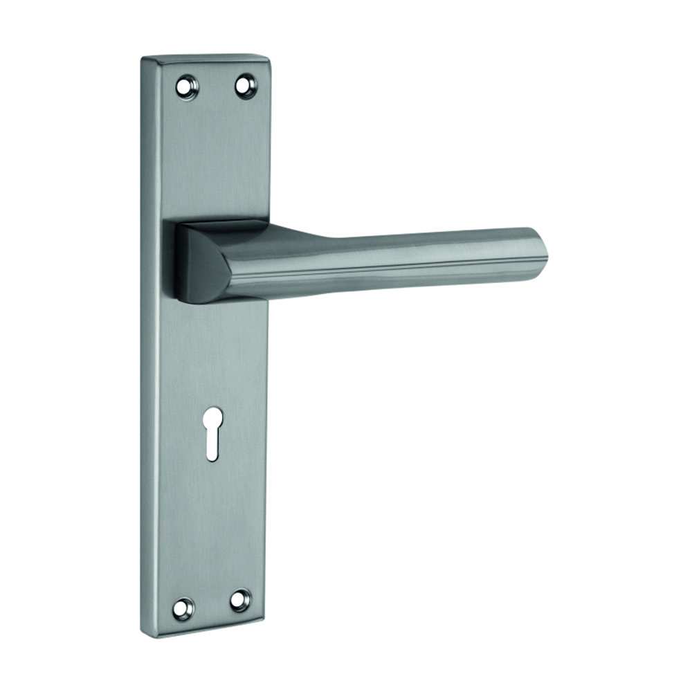 Harrison Solio 70 mm Door Handleset Baby Latch With Full Plate - Satin Nickel Finish