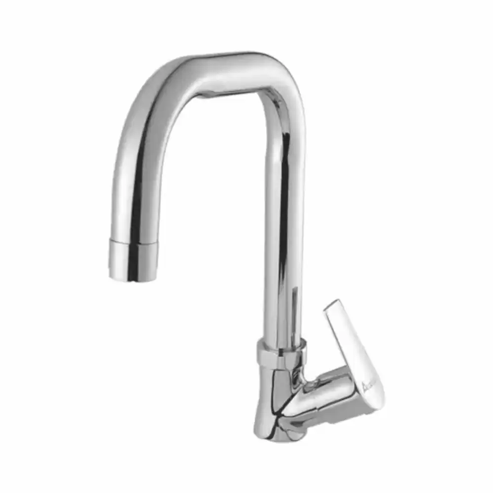 Acetap Ovel OVE-0676 Brass Swan Neck Kitchen Sink Tap With Wall Flange - (Chrome Finish)