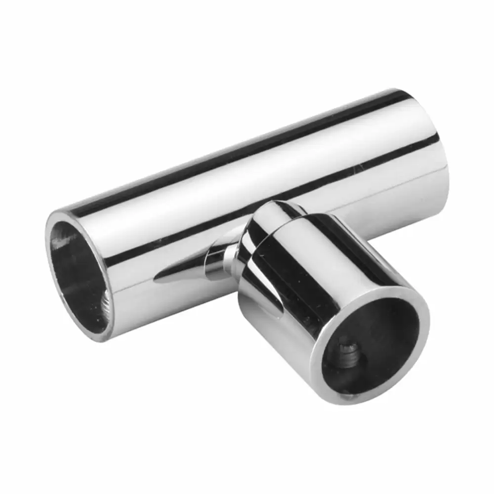 Taiton TSKH-4 Rod to Rod 'T' Connector Shower Cubicle Fittings - Polished Stainless Steel