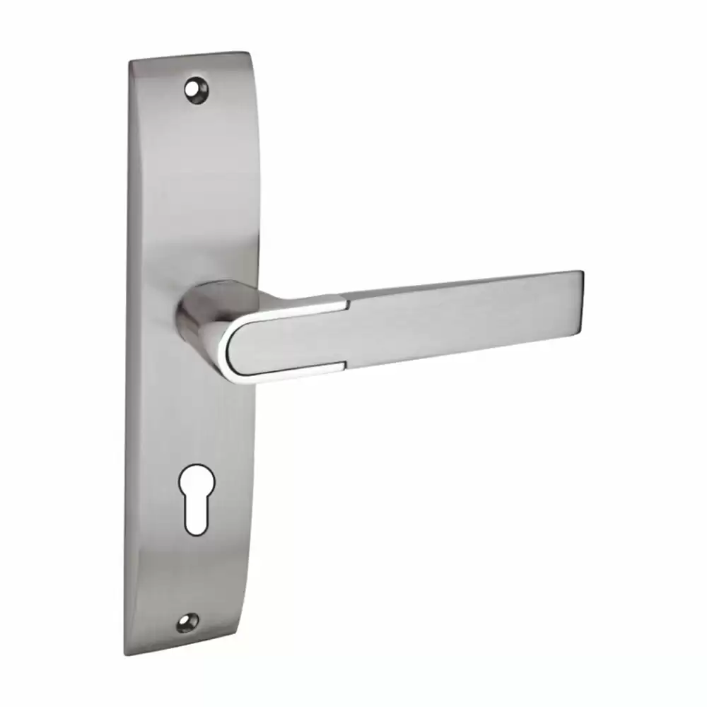 Harrison Tab 65 mm KY Door Handleset - Satin Chrome Finish