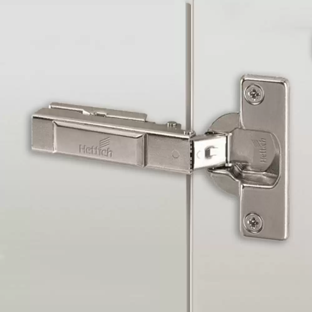 Hettich Intermat 9936 - TH42 Auto Closing Thick Door Full Overlay Concealed Hinge (0° Crank) with Mounting Plate - 95° 