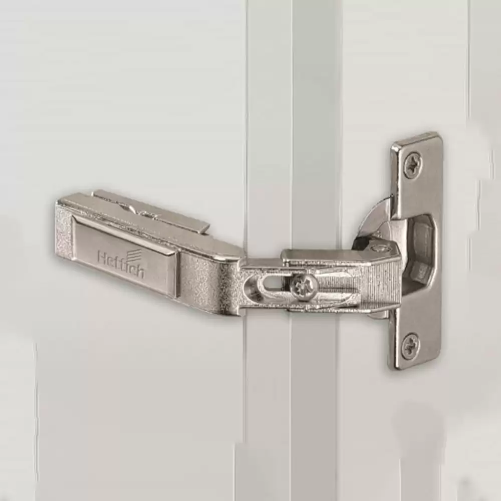 Hettich Intermat 9930 - TH 52 Auto Closing Thick Door Corner Concealed Hinge With Mounting Plate - 50°