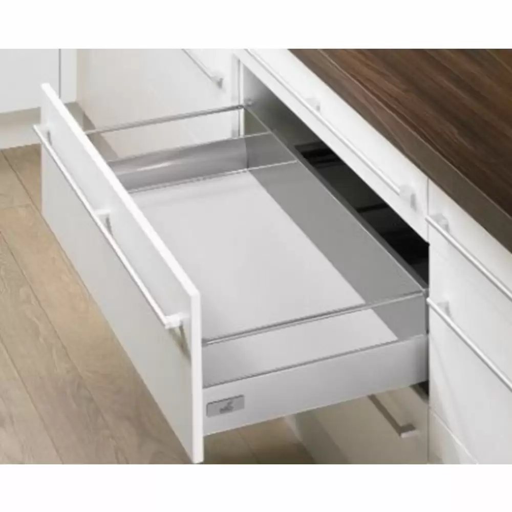 Hettich InnoTech-520 mm Full Extension Silent Drawer System, Height 144 mm - 50 Kg (Silver)