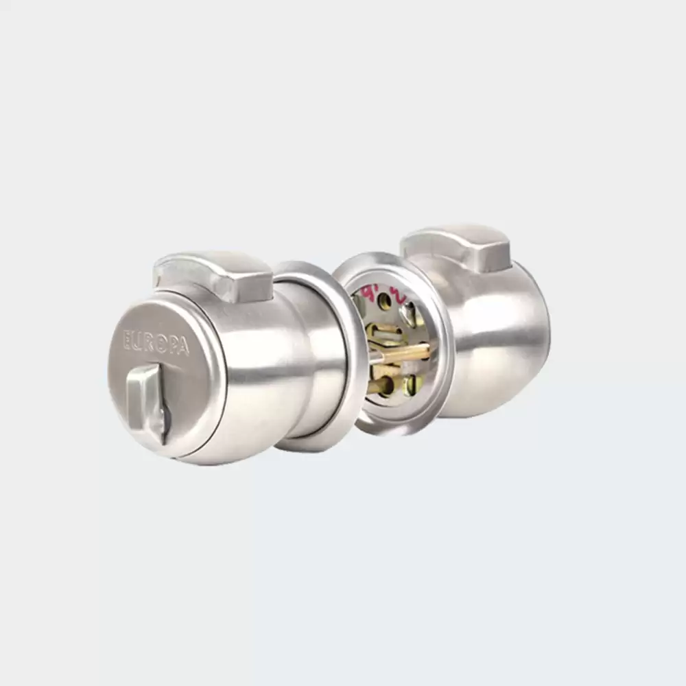 Europa C550SS One Side Plain & One Side Knob Cylindrical Lock - Stainless Steel