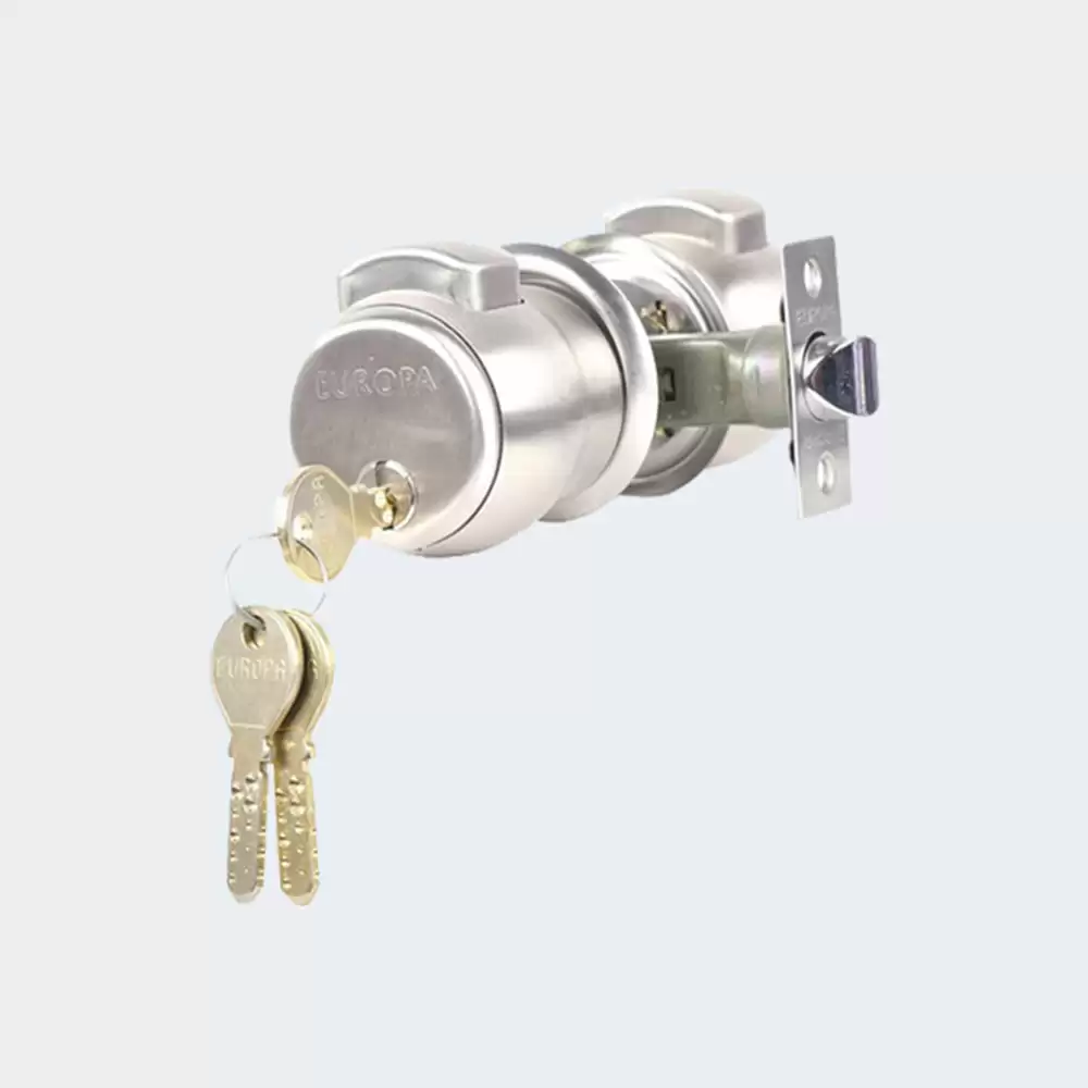 Europa D120SS One Side Key & One Side Knob Cylindrical Lock - Stainless Steel