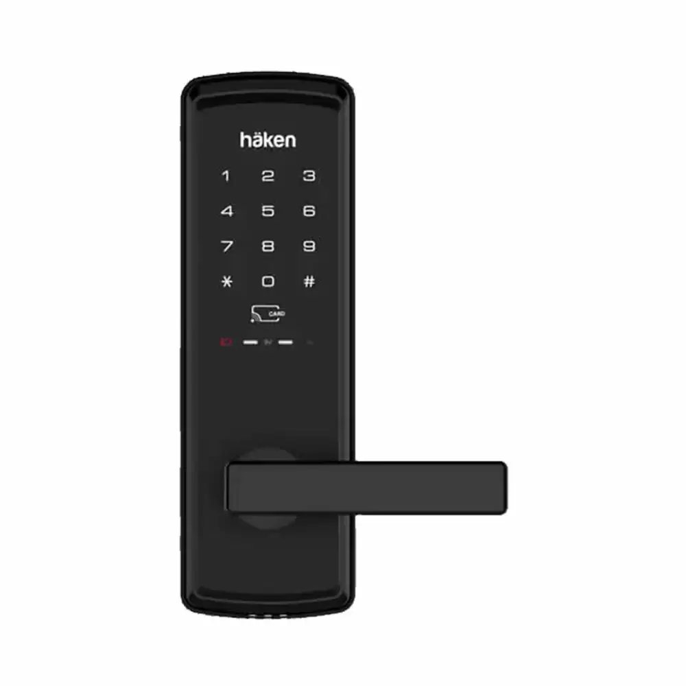 Haken HDL-M34 Mortise Smart Door Lock for Home with Touch Pad, RFID Card & Key - Black