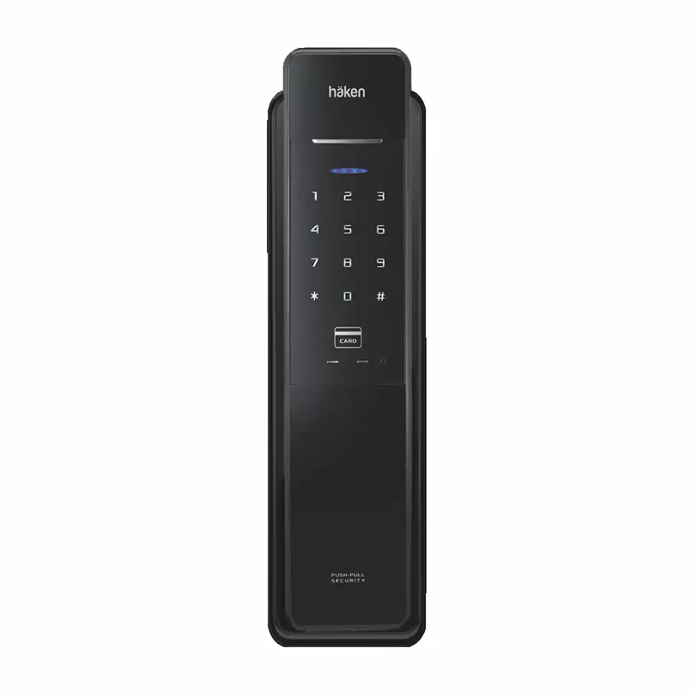 Haken HDL-PP53 Push Pull Smart Door Lock for Home with Fingerprint,RFID Card,Pin Code & Key - Black