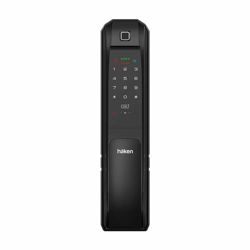 Haken HDL-PP64 Push Pull Smart Door Lock for Home with Fingerprint,RFID Card,Pin Code & Key - Black