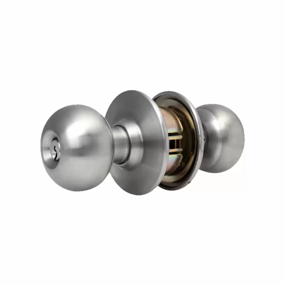 Europa R160SS One Side Key & One Side Push Button Cylindrical Lock - Stainless Steel