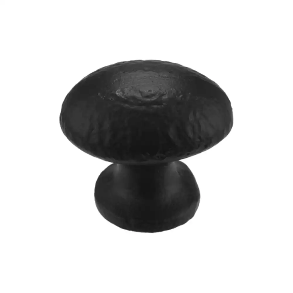 AHA! Black Iron Oval Shape Drawer and Cabinet Knob - Powder Coated Black