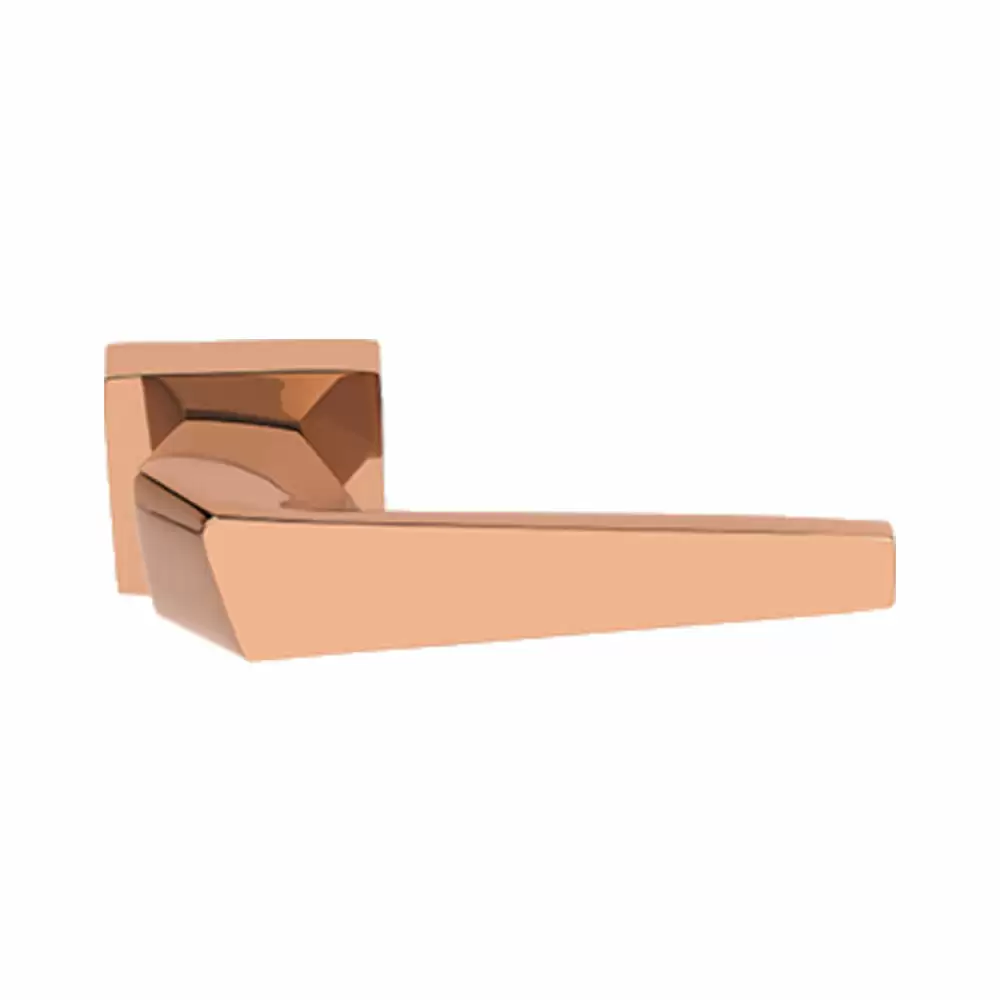 KBI Altima Brass Rose Mortise Door Handle - (Rose Gold PVD Finish)