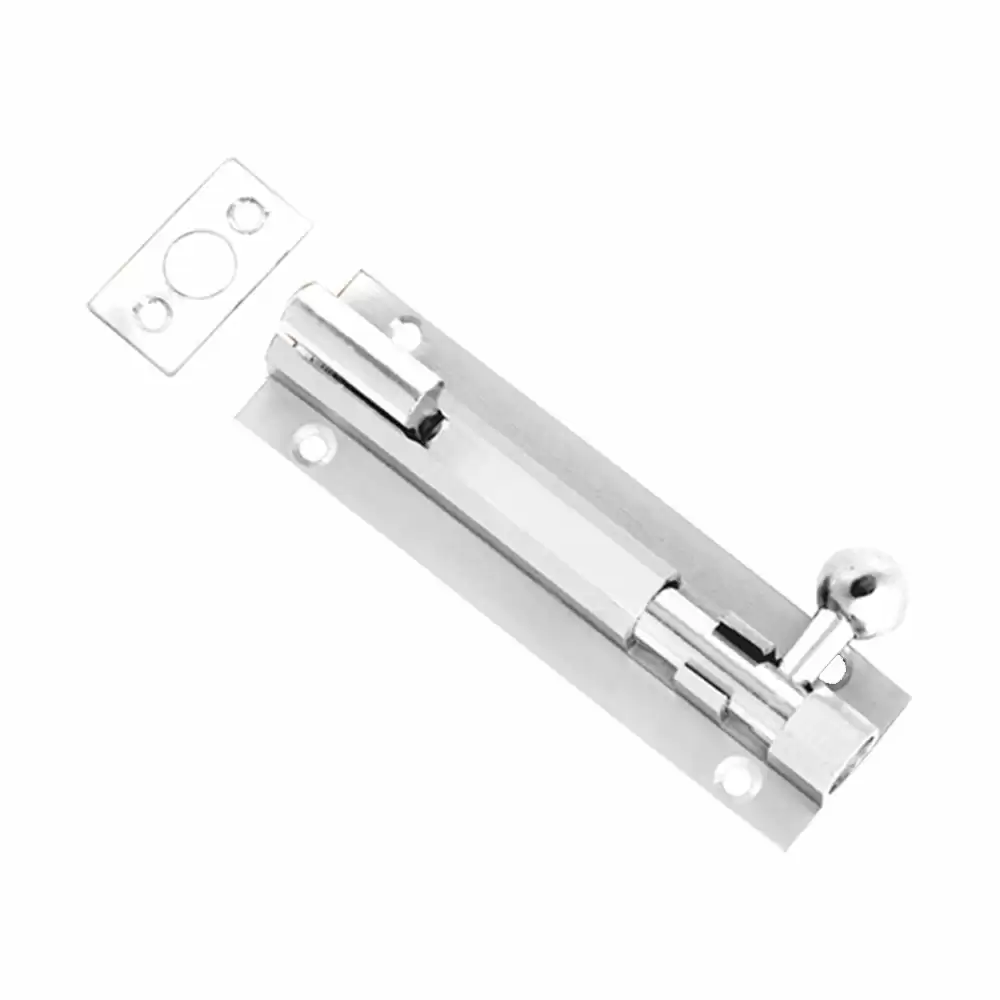 KBI BM0068 Brass Premium 3/8 Rod Marble Tower Bolt - 8 Inch (Stainless Steel)