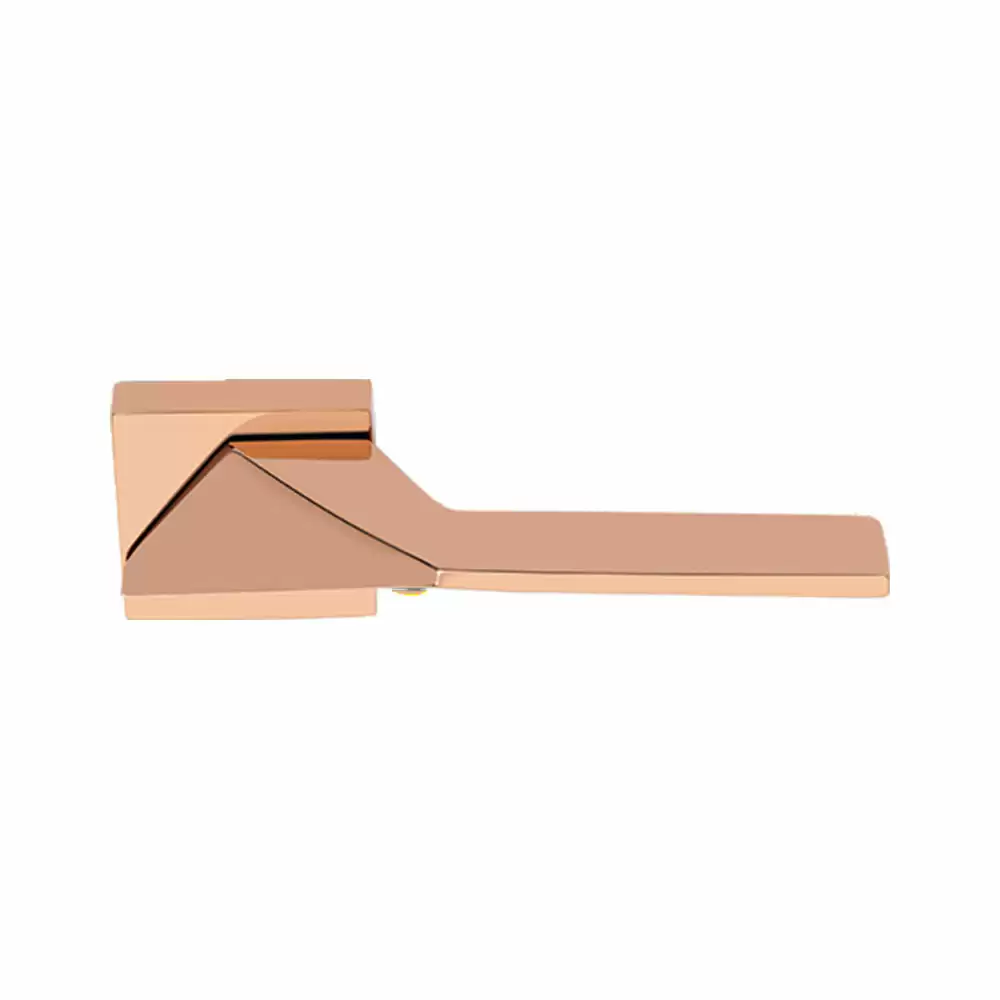 KBI Baleno Brass Rose Mortise Door Handle - (Rose Gold PVD Finish)