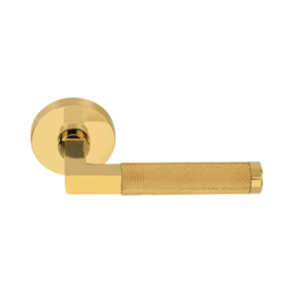 KBI Creta Brass Rose Mortise Door Handle - (Gold PVD Finish)