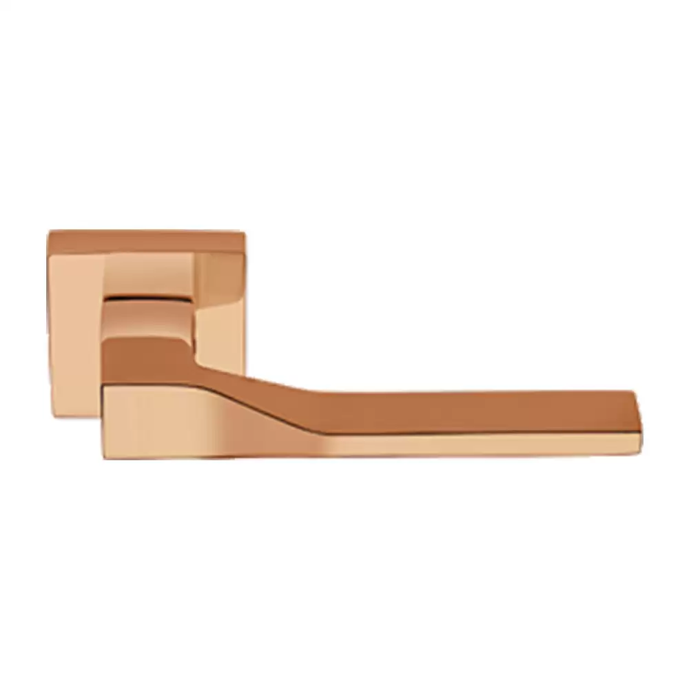 KBI Ducati Brass Rose Gold PVD Mortise Door Handle - (Rose Gold PVD Finish)