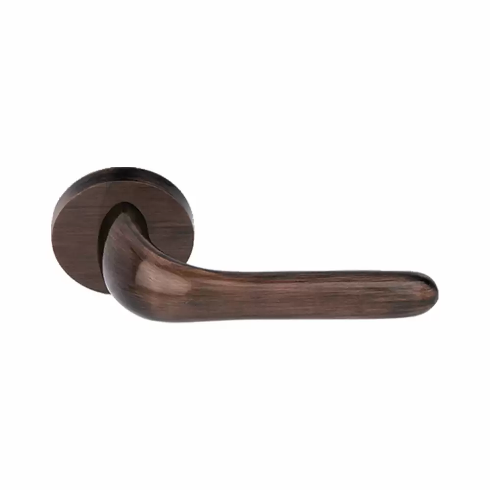 KBI Dx-Oriyo Brass Rose Mortise Door Handle - (Brown Brush Finish)