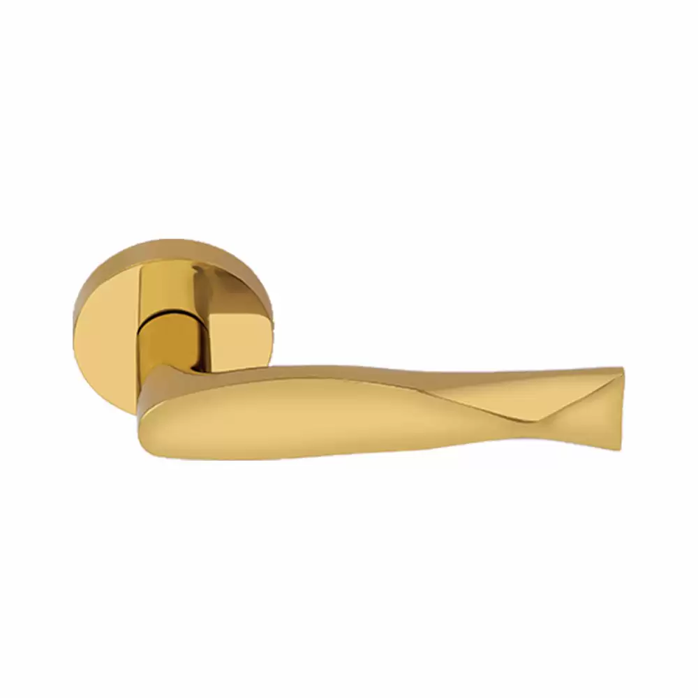 KBI Fish Brass Rose Mortise Door Handle - (Gold PVD Finish)