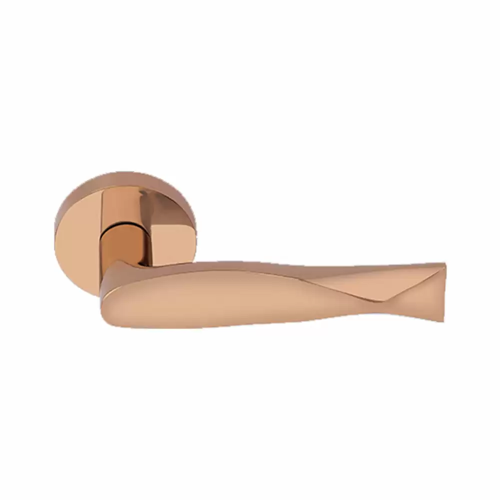 KBI Fish Brass Rose Mortise Door Handle - (Rose Gold PVD Finish)