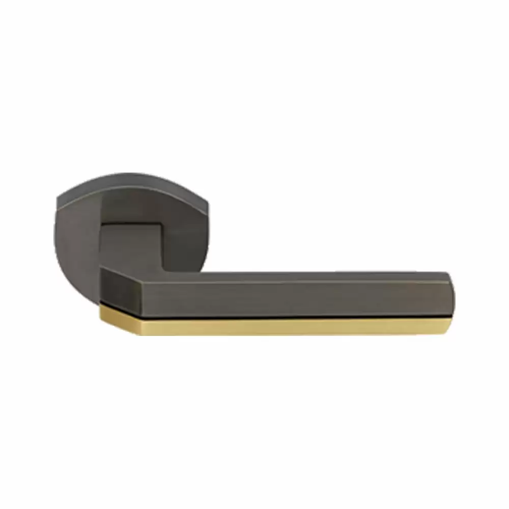 KBI Heart -Beat Brass Rose Mortise Door Handle - (Black & Golden Finish)