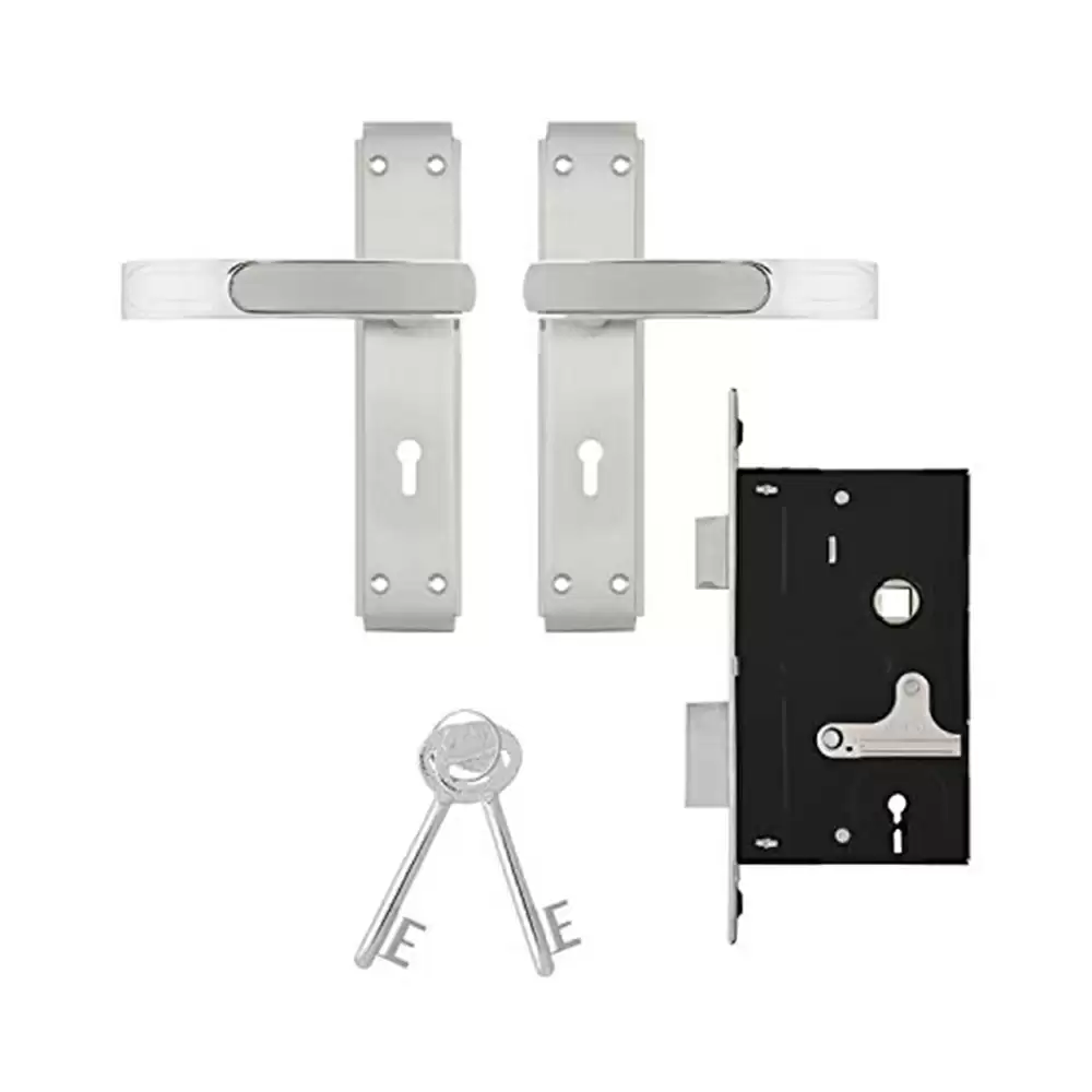 Godrej 5655 Gloria KY Handle on Plate Door Handleset With Satin Finish