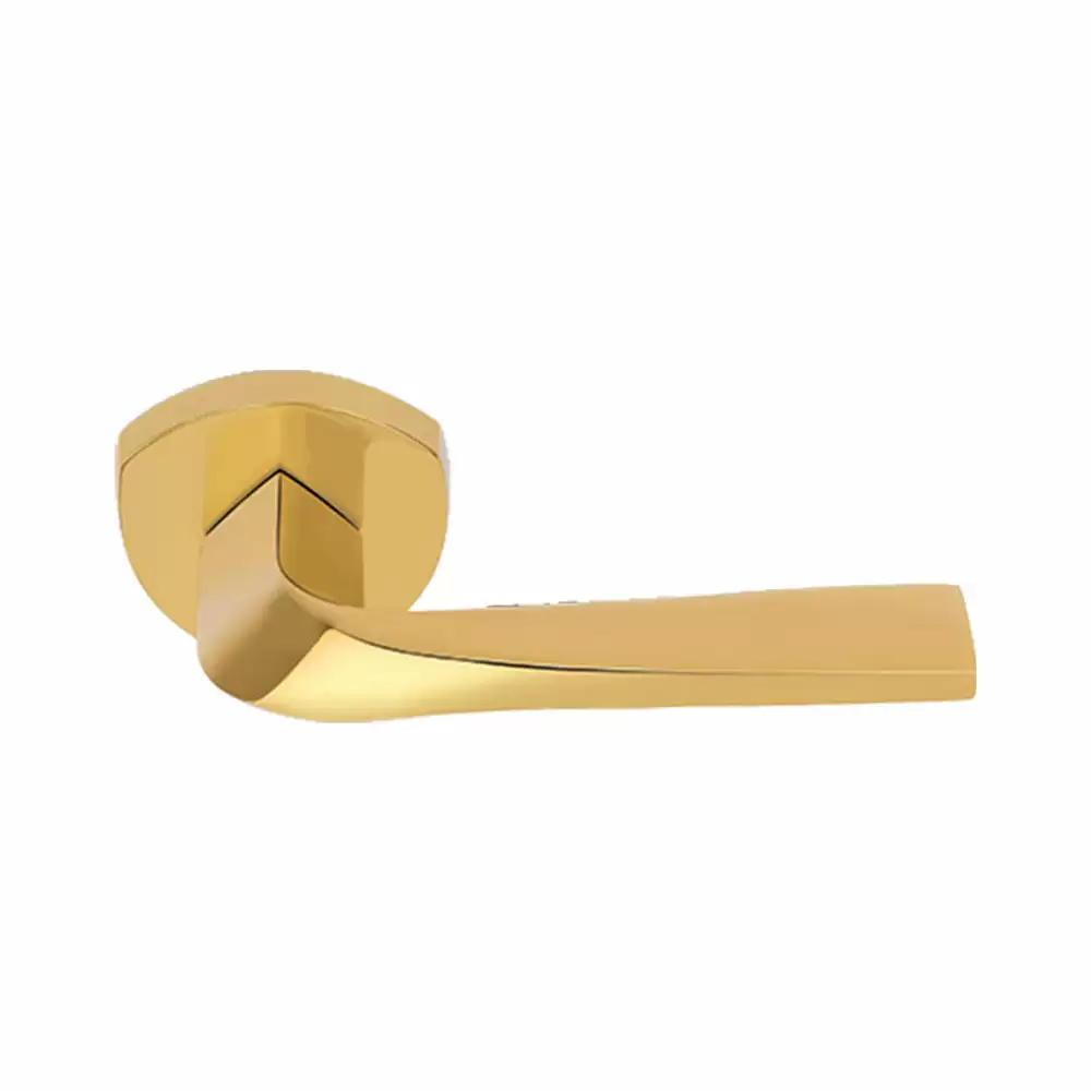 KBI I Ten Brass Rose Mortise Door Handle - (Gold PVD Finish)