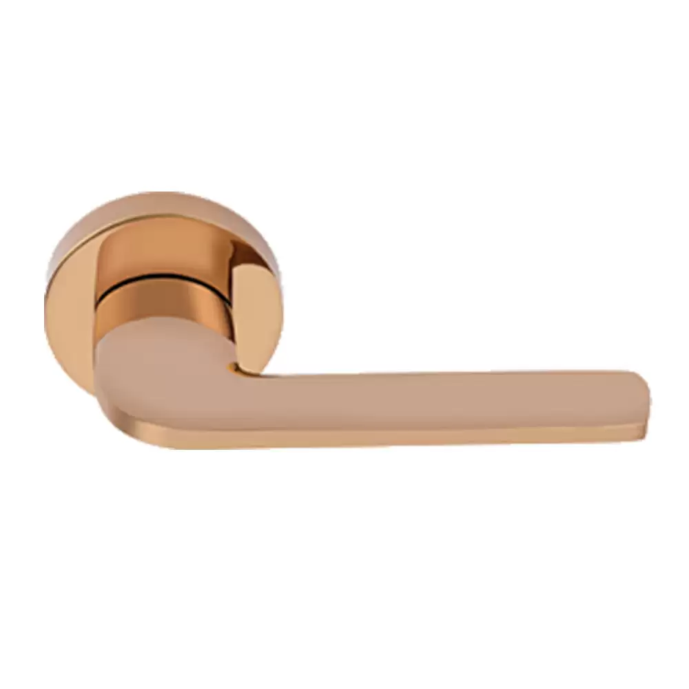 KBI Jbl Brass Rose Mortise Door Handle - (Rose Gold PVD Finish)