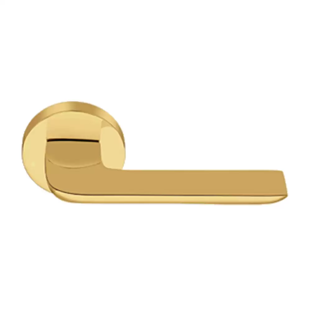 KBI Libra Brass Rose Mortise Door Handle - (Gold PVD Finish)