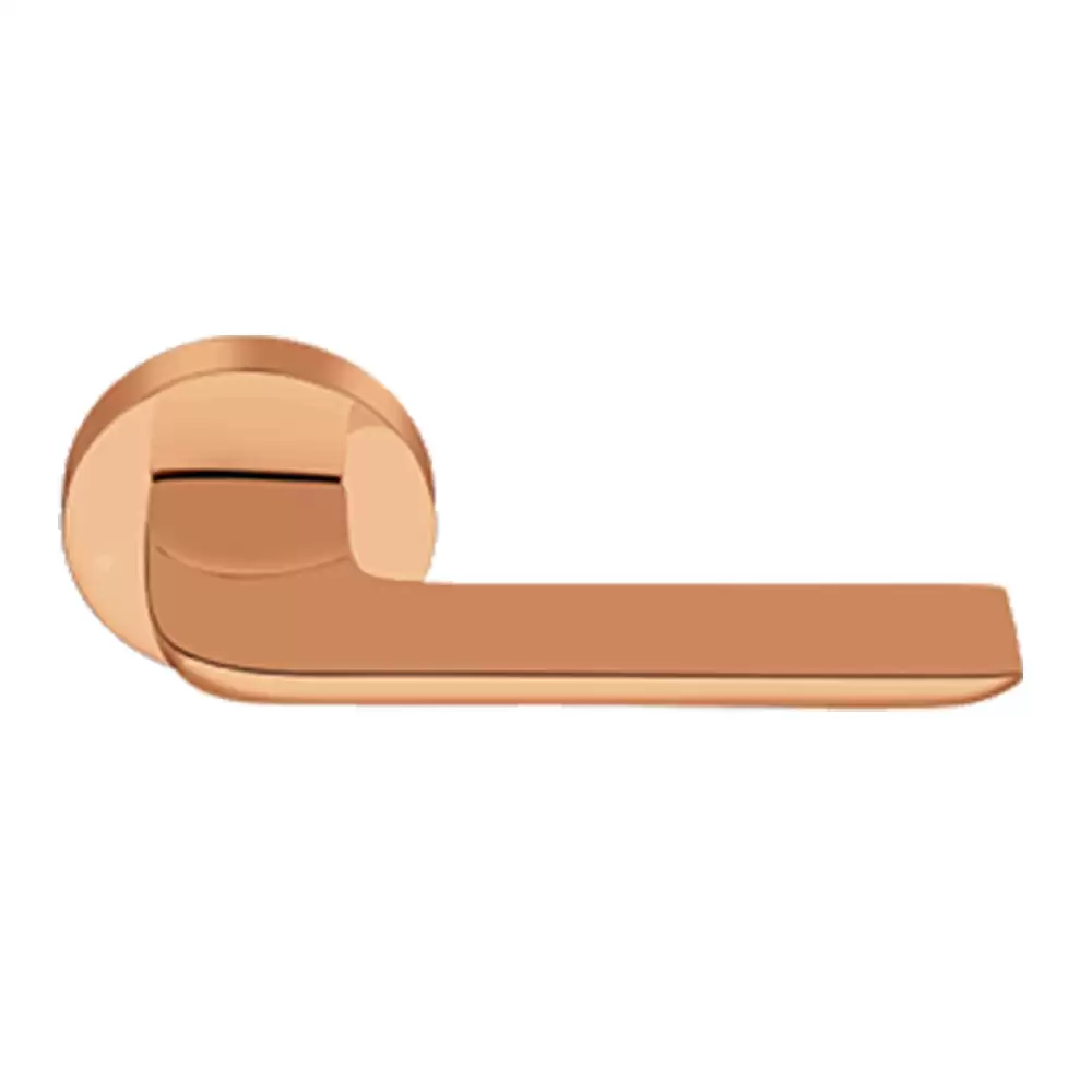 KBI Libra Brass Rose Mortise Door Handle - (Rose Gold PVD Finish)