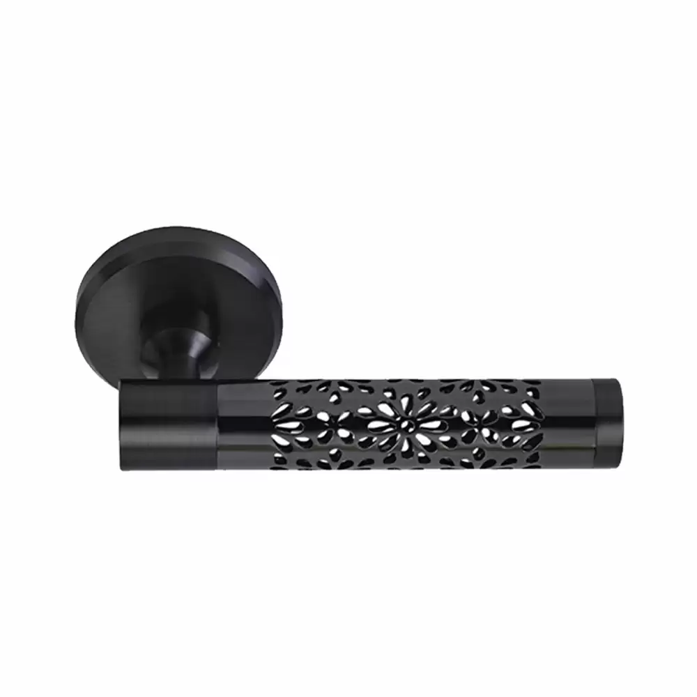 KBI Livon Brass Rose Mortise Door Handle - (Z Black Finish)