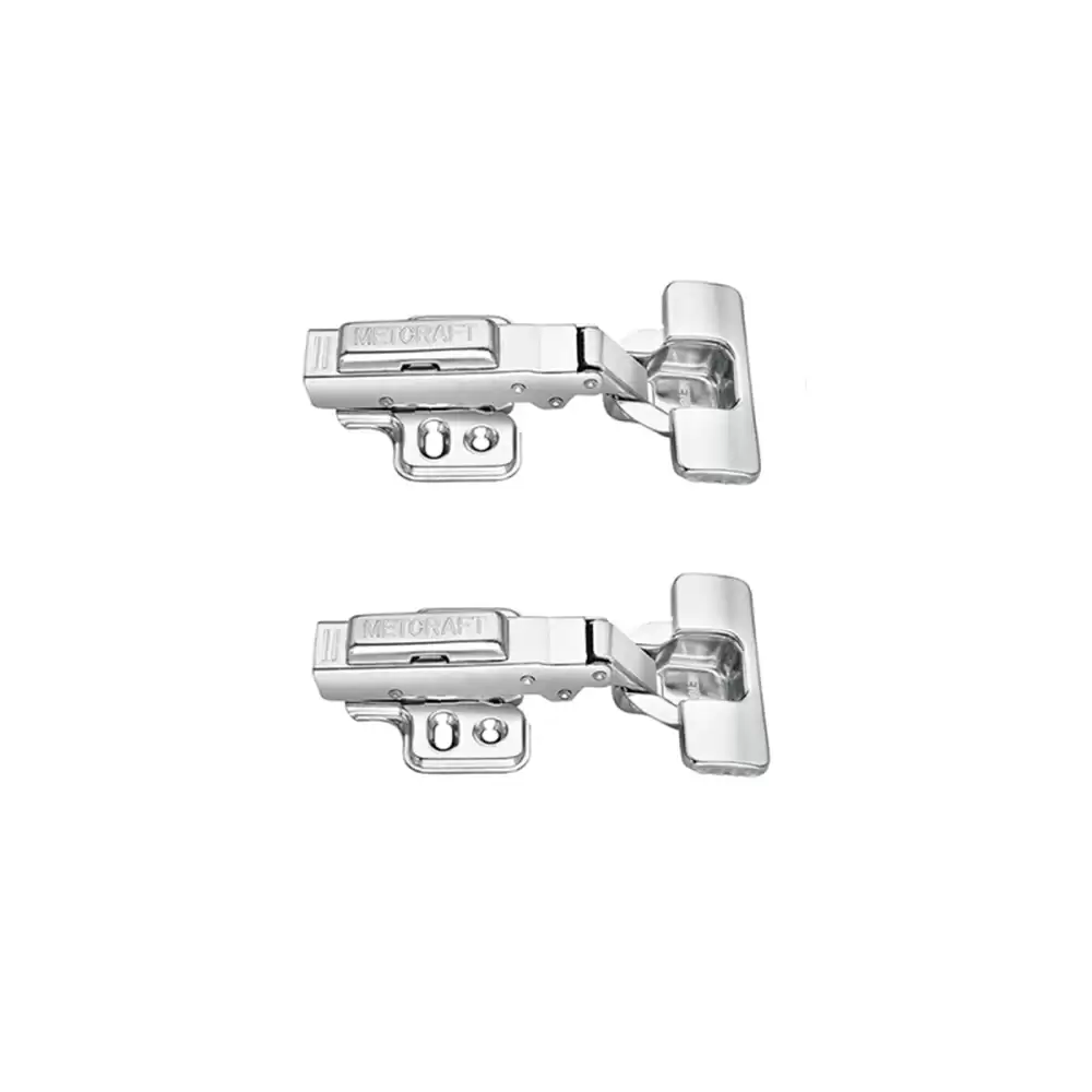 Met Craft Steel Soft Close Hydraullic Clip On Concealed Hinges 0 Degree Crank (Silver)