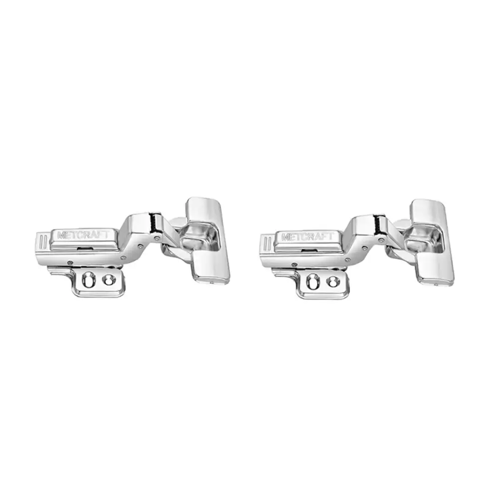 Met Craft Steel Soft Close Hydraullic Clip On Concealed Hinges 16 Degree Crank (Silver)