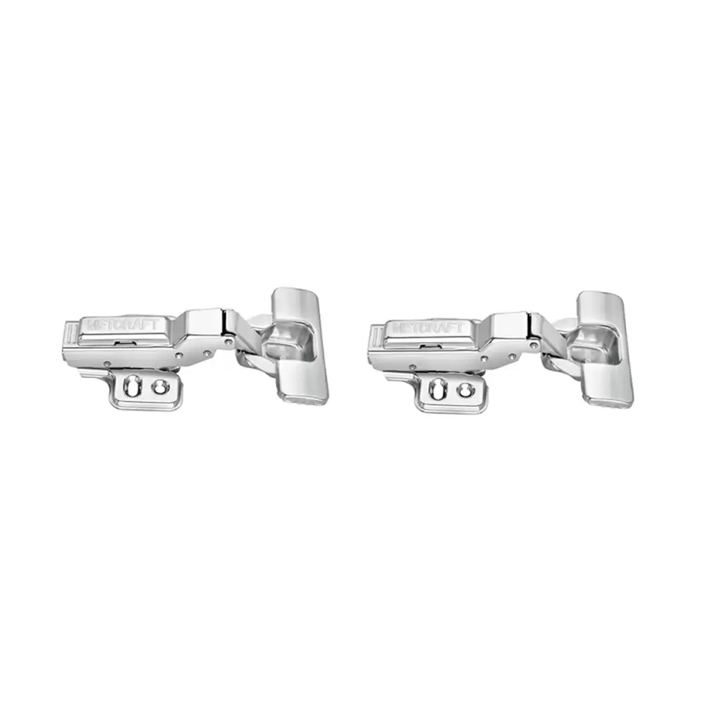 Met Craft Steel Soft Close Hydraullic Clip On Concealed Hinges 8 Degree Crank (Silver)